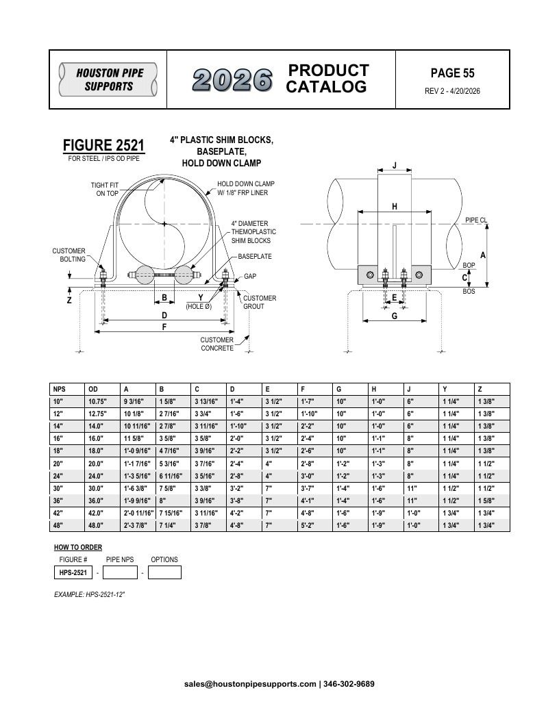 Houston Pipe Supports Pipe Supports Catalog Weekly Ad January 1 - December 31, 2026