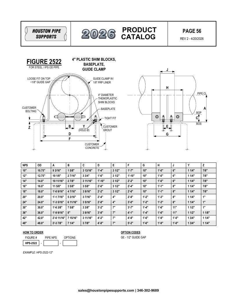Houston Pipe Supports Pipe Supports Catalog Weekly Ad January 1 - December 31, 2026