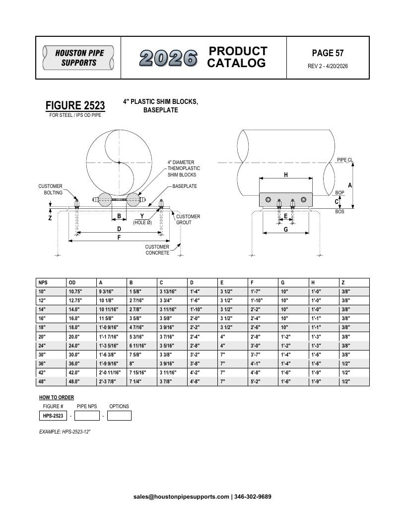 Houston Pipe Supports Pipe Supports Catalog Weekly Ad January 1 - December 31, 2026