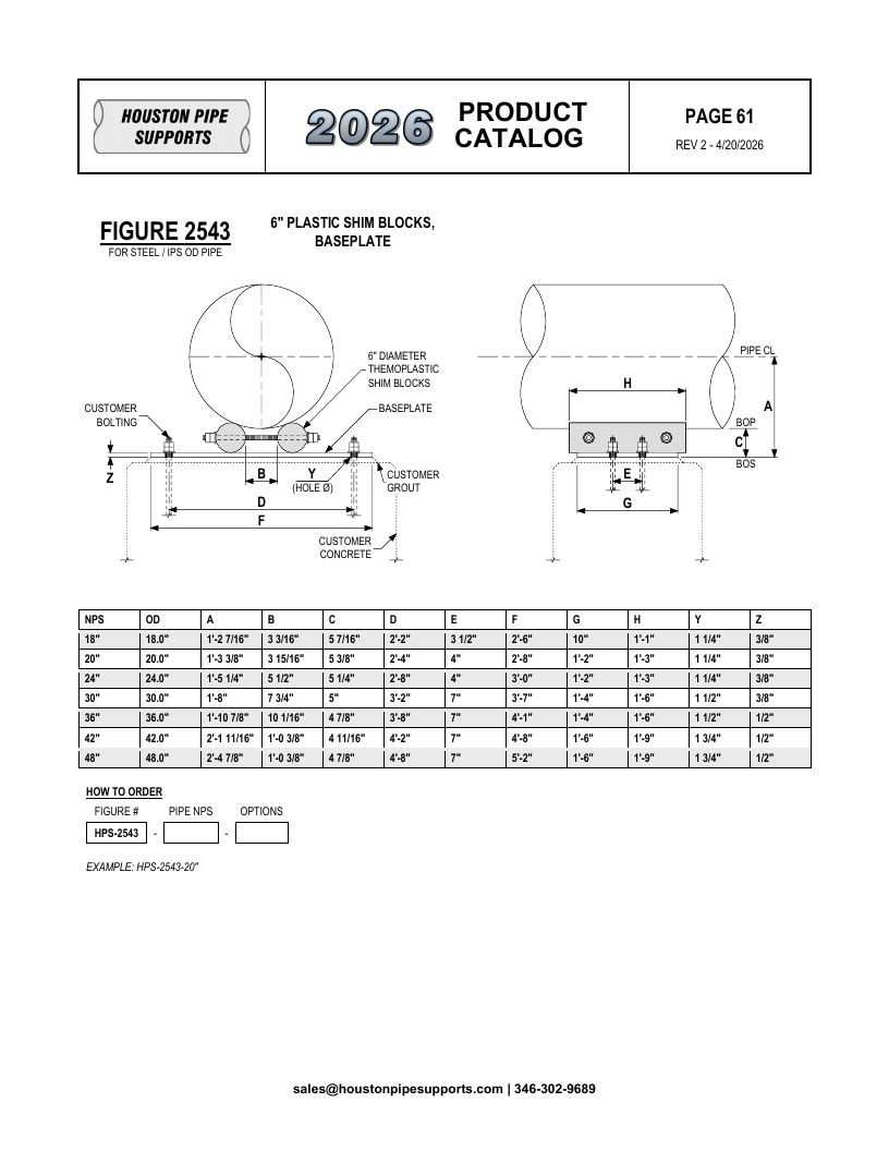 Houston Pipe Supports Pipe Supports Catalog Weekly Ad January 1 - December 31, 2026