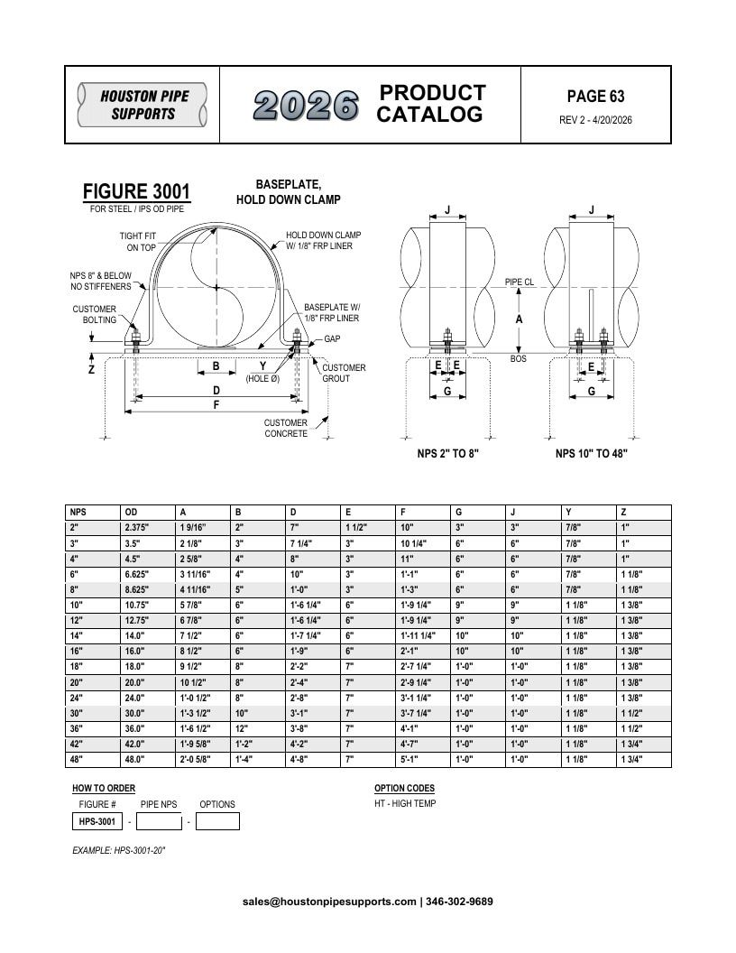 Houston Pipe Supports Pipe Supports Catalog Weekly Ad January 1 - December 31, 2026