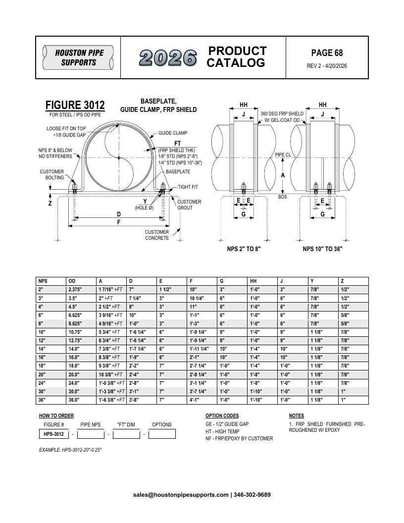 Houston Pipe Supports Pipe Supports Catalog Weekly Ad January 1 - December 31, 2026