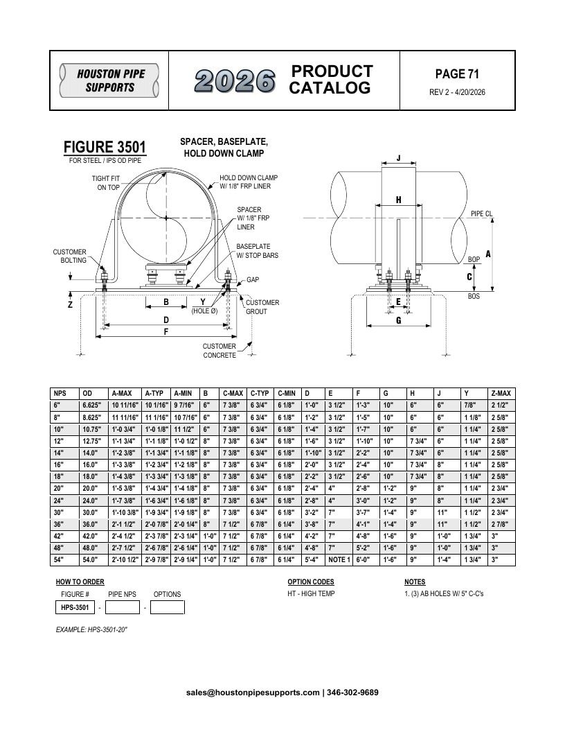 Houston Pipe Supports Pipe Supports Catalog Weekly Ad January 1 - December 31, 2026