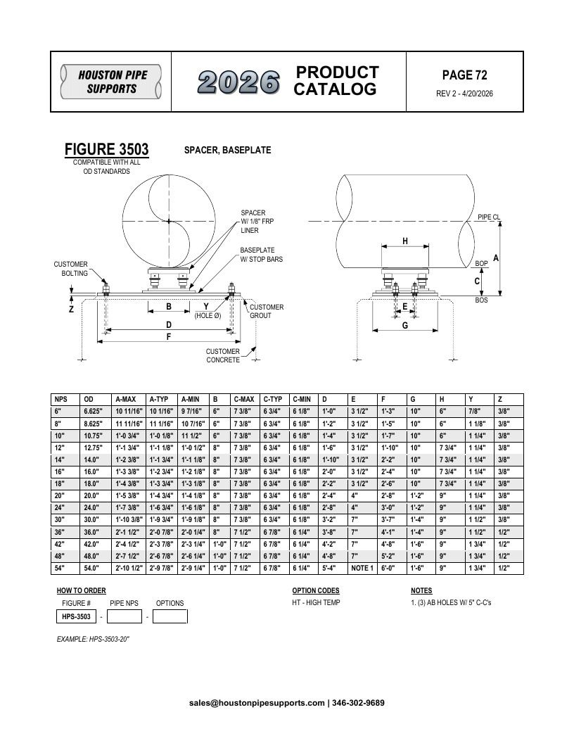 Houston Pipe Supports Pipe Supports Catalog Weekly Ad January 1 - December 31, 2026