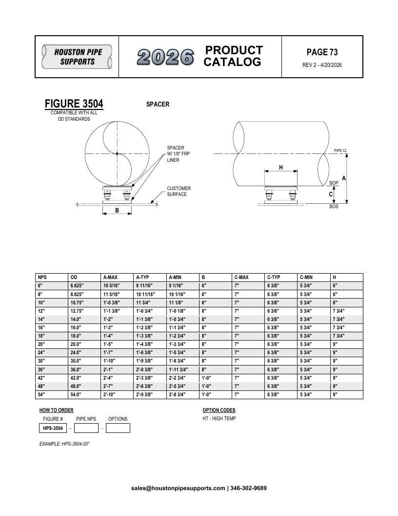 Houston Pipe Supports Pipe Supports Catalog Weekly Ad January 1 - December 31, 2026