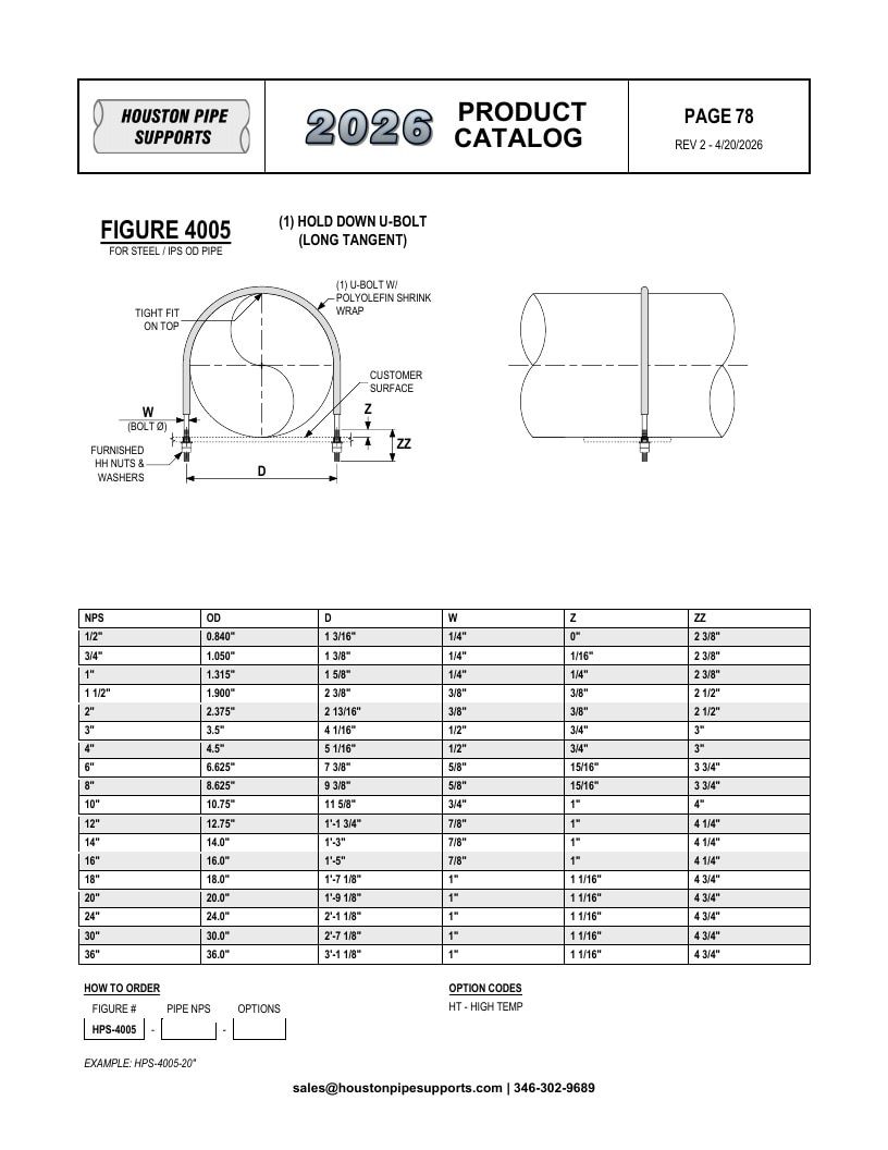 Houston Pipe Supports Pipe Supports Catalog Weekly Ad January 1 - December 31, 2026