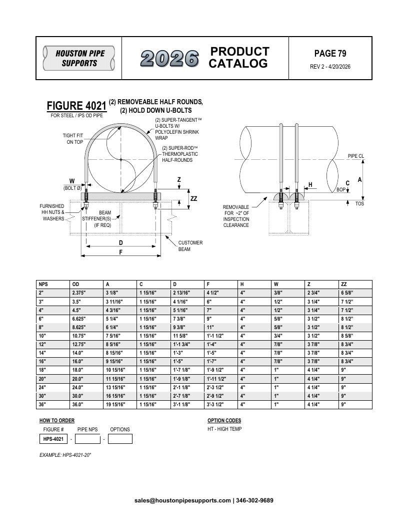 Houston Pipe Supports Pipe Supports Catalog Weekly Ad January 1 - December 31, 2026