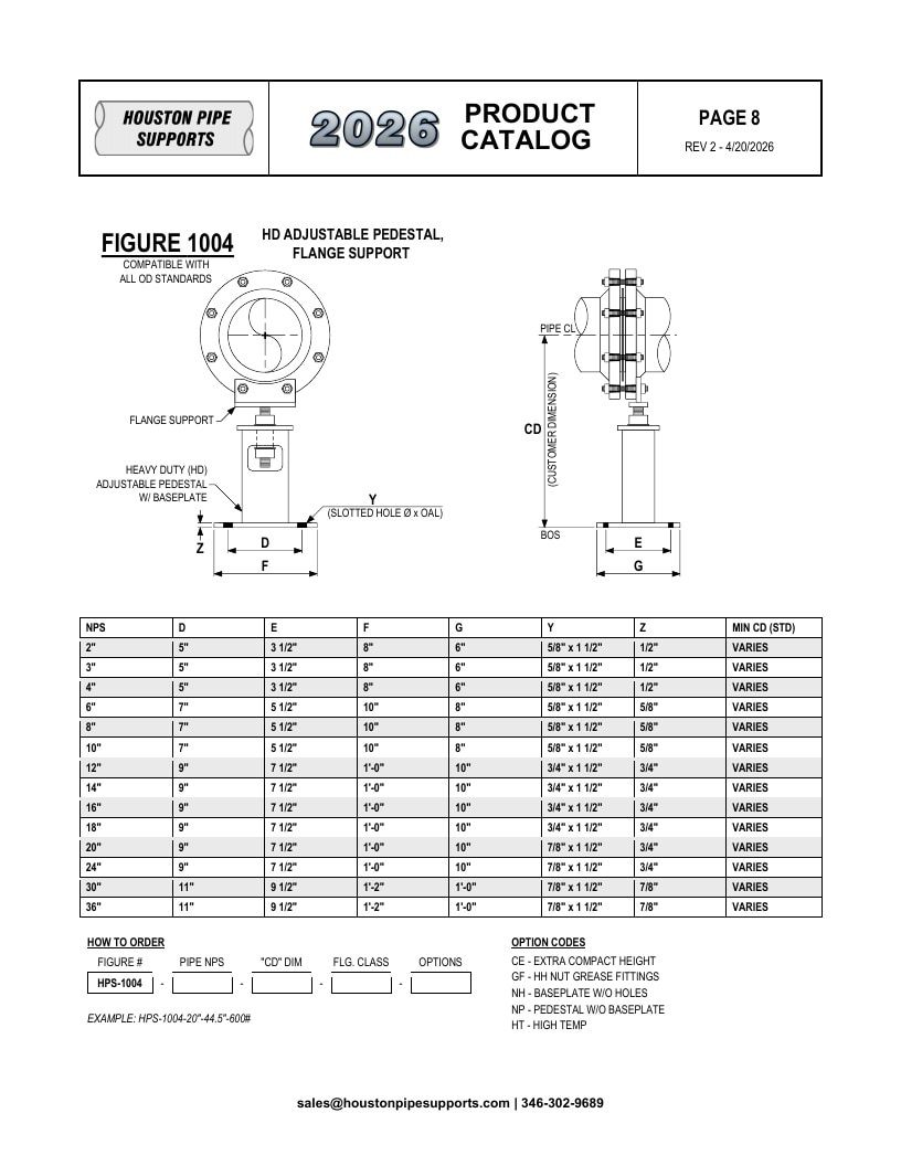 Houston Pipe Supports Pipe Supports Catalog Weekly Ad January 1 - December 31, 2026