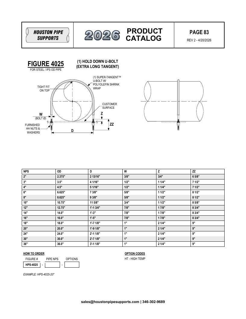 Houston Pipe Supports Pipe Supports Catalog Weekly Ad January 1 - December 31, 2026