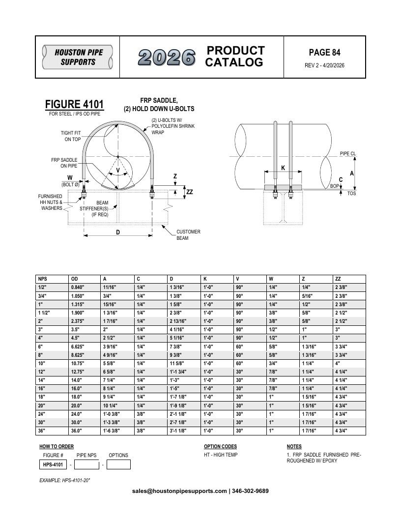 Houston Pipe Supports Pipe Supports Catalog Weekly Ad January 1 - December 31, 2026
