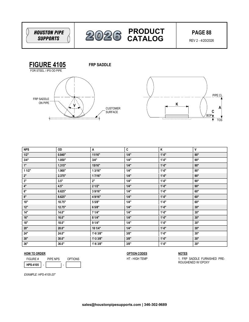 Houston Pipe Supports Pipe Supports Catalog Weekly Ad January 1 - December 31, 2026