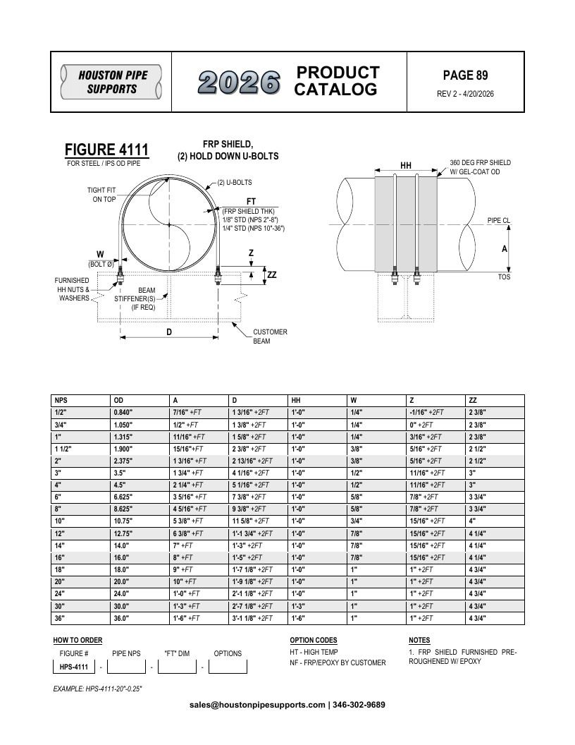 Houston Pipe Supports Pipe Supports Catalog Weekly Ad January 1 - December 31, 2026