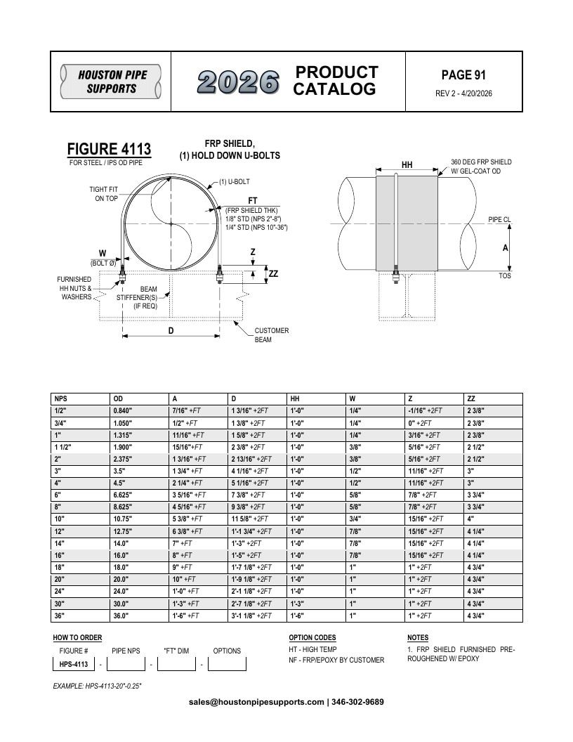 Houston Pipe Supports Pipe Supports Catalog Weekly Ad January 1 - December 31, 2026