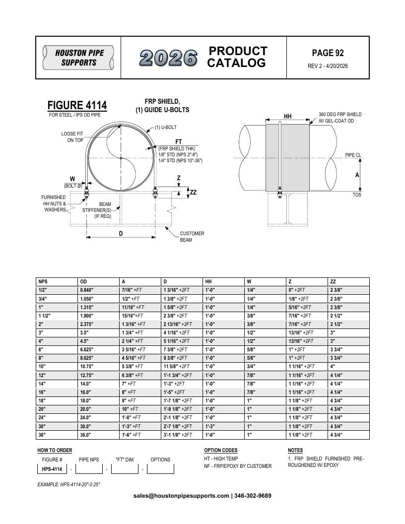 Houston Pipe Supports Pipe Supports Catalog Weekly Ad January 1 - December 31, 2026