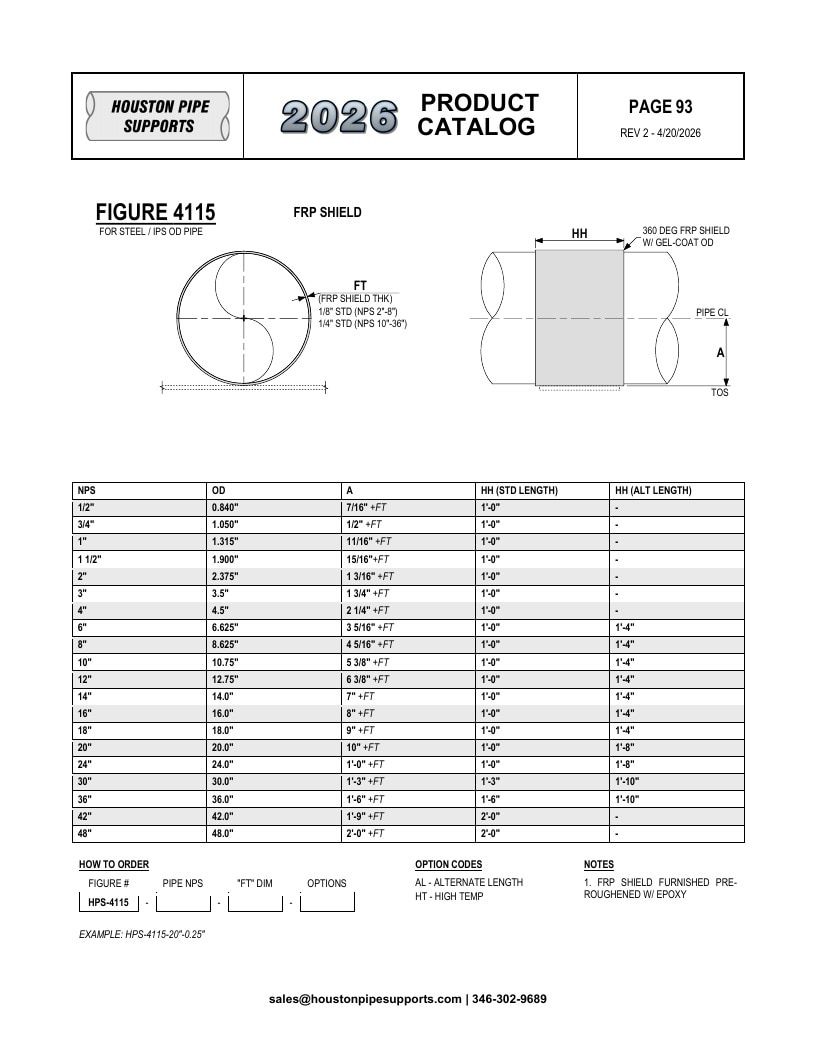 Houston Pipe Supports Pipe Supports Catalog Weekly Ad January 1 - December 31, 2026