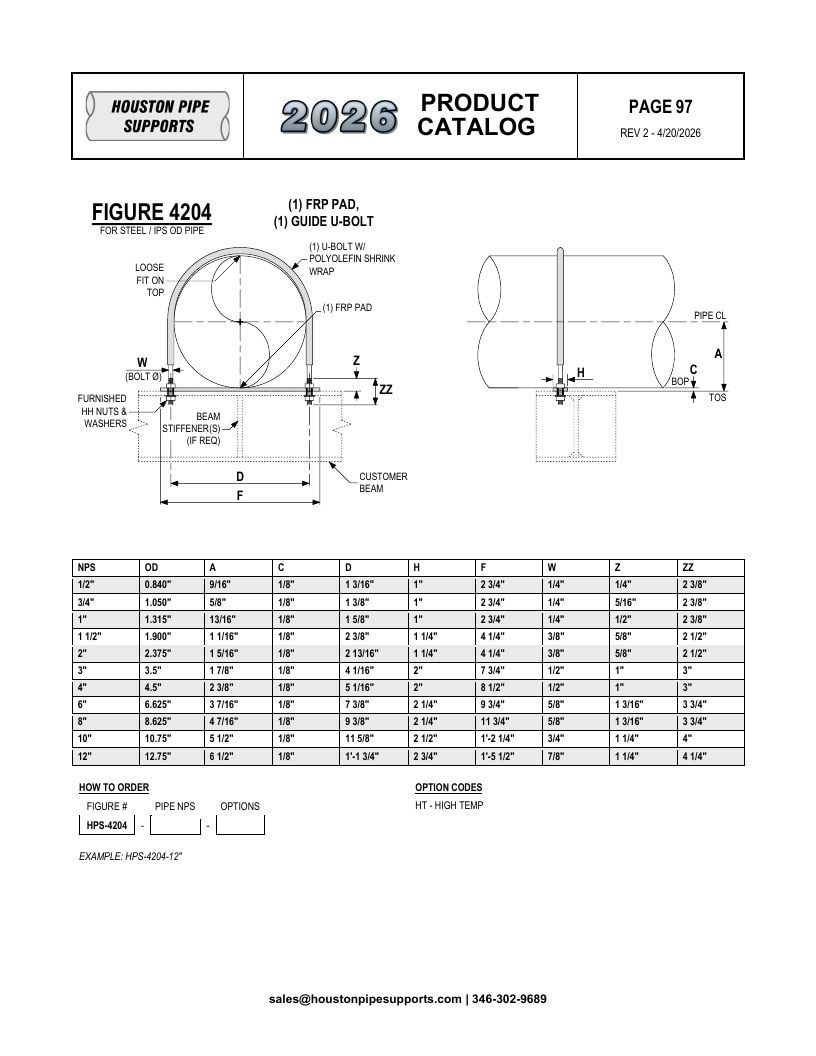 Houston Pipe Supports Pipe Supports Catalog Weekly Ad January 1 - December 31, 2026