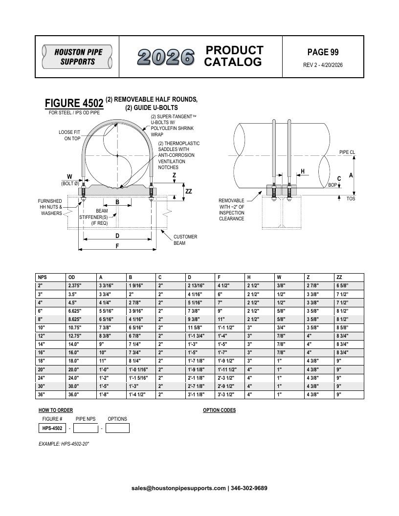 Houston Pipe Supports Pipe Supports Catalog Weekly Ad January 1 - December 31, 2026