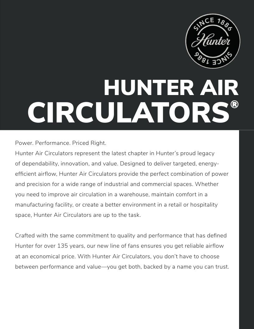 Hunter Industrial Industrial Fans Catalog Weekly Ad January 1 - December 31, 2026