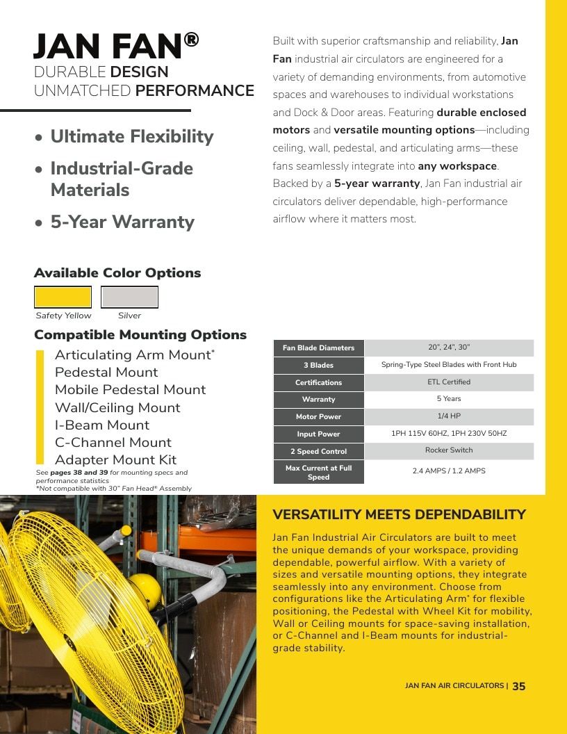 Hunter Industrial Industrial Fans Catalog Weekly Ad January 1 - December 31, 2026