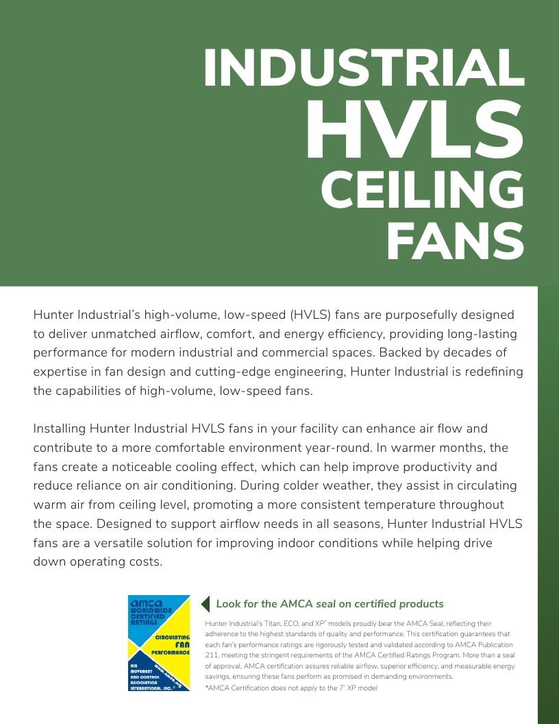 Hunter Industrial Industrial Fans Catalog Weekly Ad January 1 - December 31, 2026