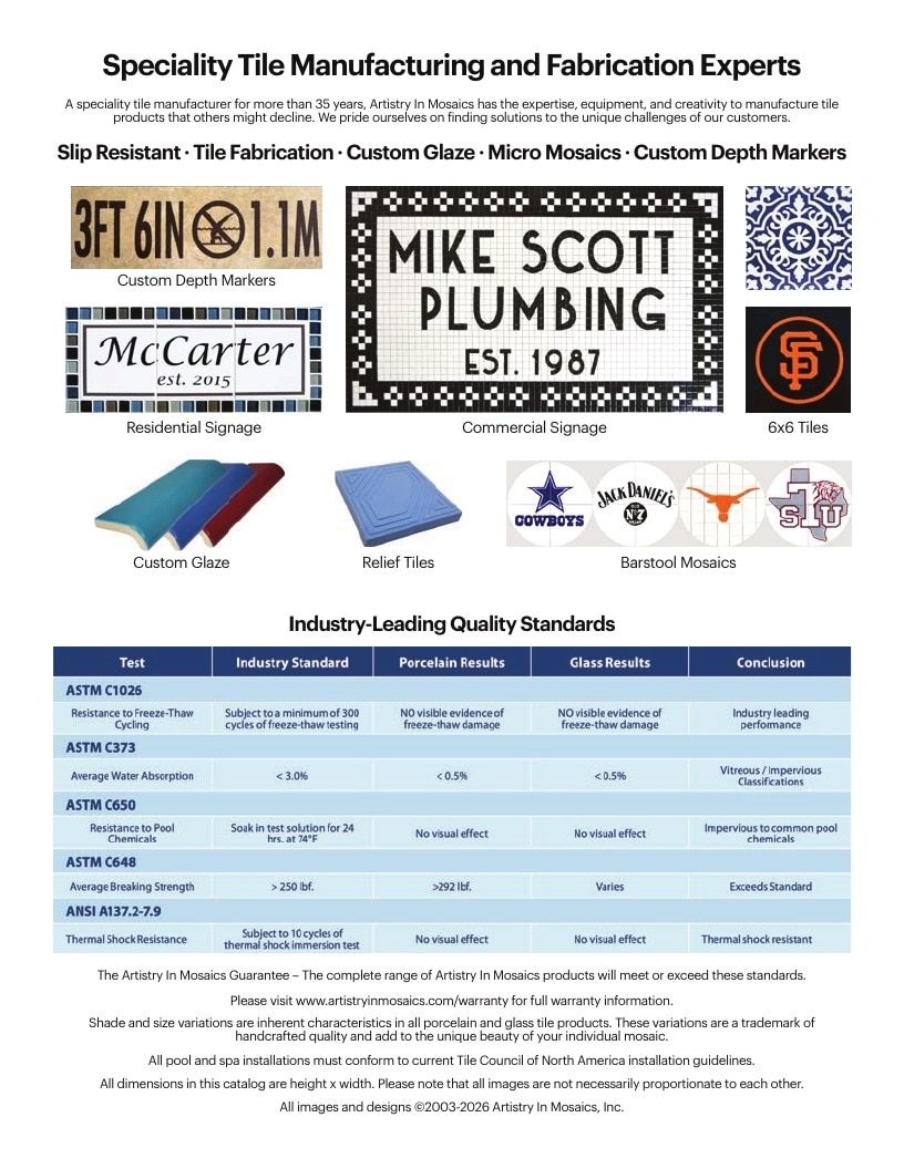 Artistry In Mosaics Mosaic Tile Catalog Weekly Ad January 1 - December 31, 2026