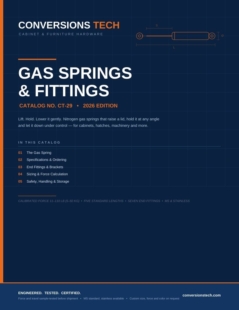 Conversions Tech Gas Springs Catalog Weekly Ad January 1 - December 31, 2026