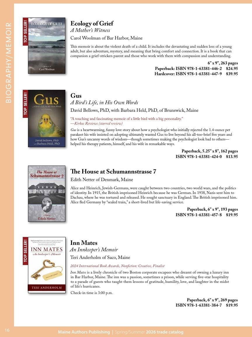 Maine Authors Publishing Books Catalog Weekly Ad January 1 - December 31, 2026