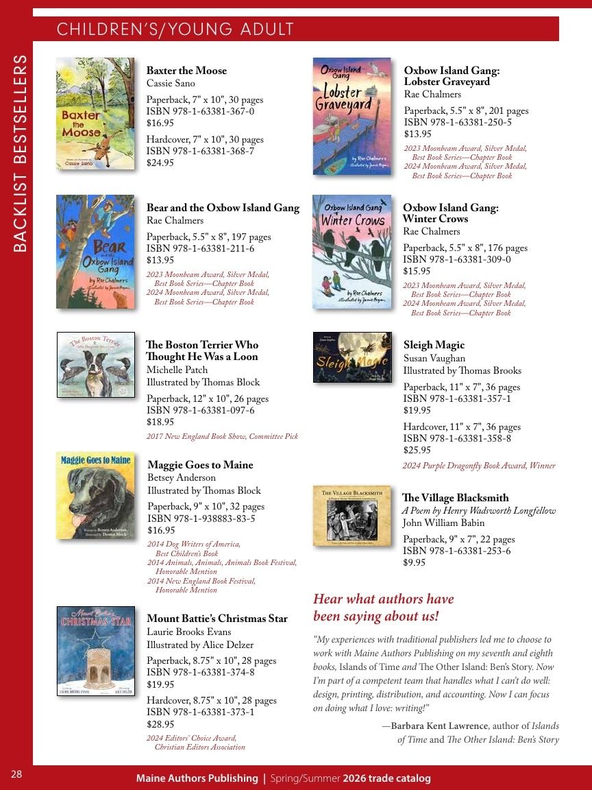 Maine Authors Publishing Books Catalog Weekly Ad January 1 - December 31, 2026