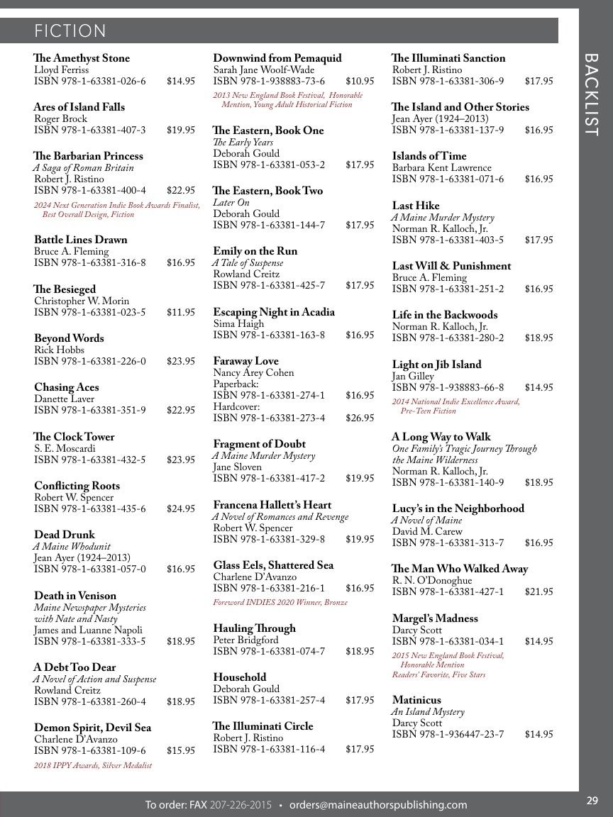 Maine Authors Publishing Books Catalog Weekly Ad January 1 - December 31, 2026