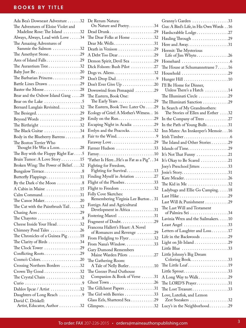 Maine Authors Publishing Books Catalog Weekly Ad January 1 - December 31, 2026