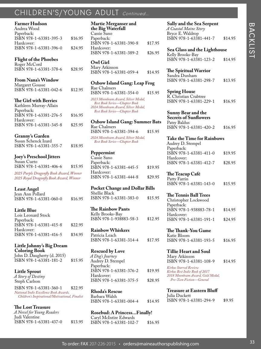 Maine Authors Publishing Books Catalog Weekly Ad January 1 - December 31, 2026