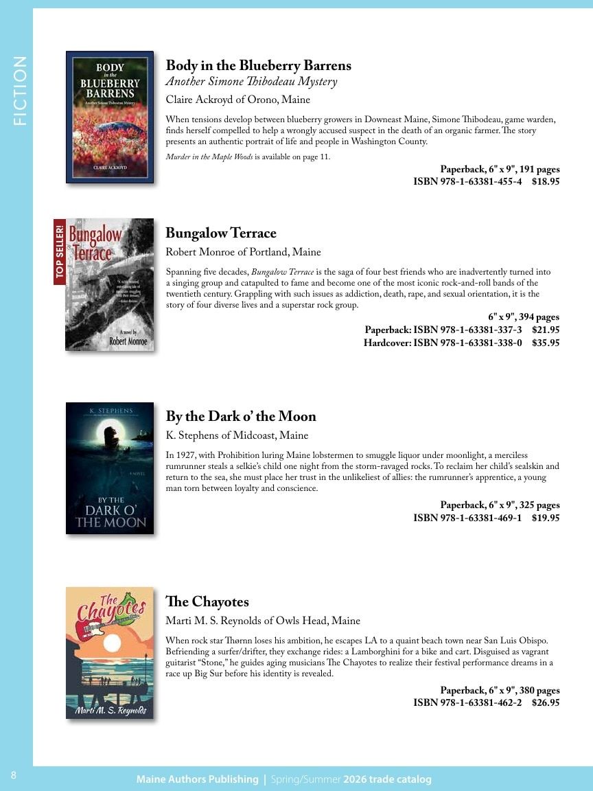 Maine Authors Publishing Books Catalog Weekly Ad January 1 - December 31, 2026