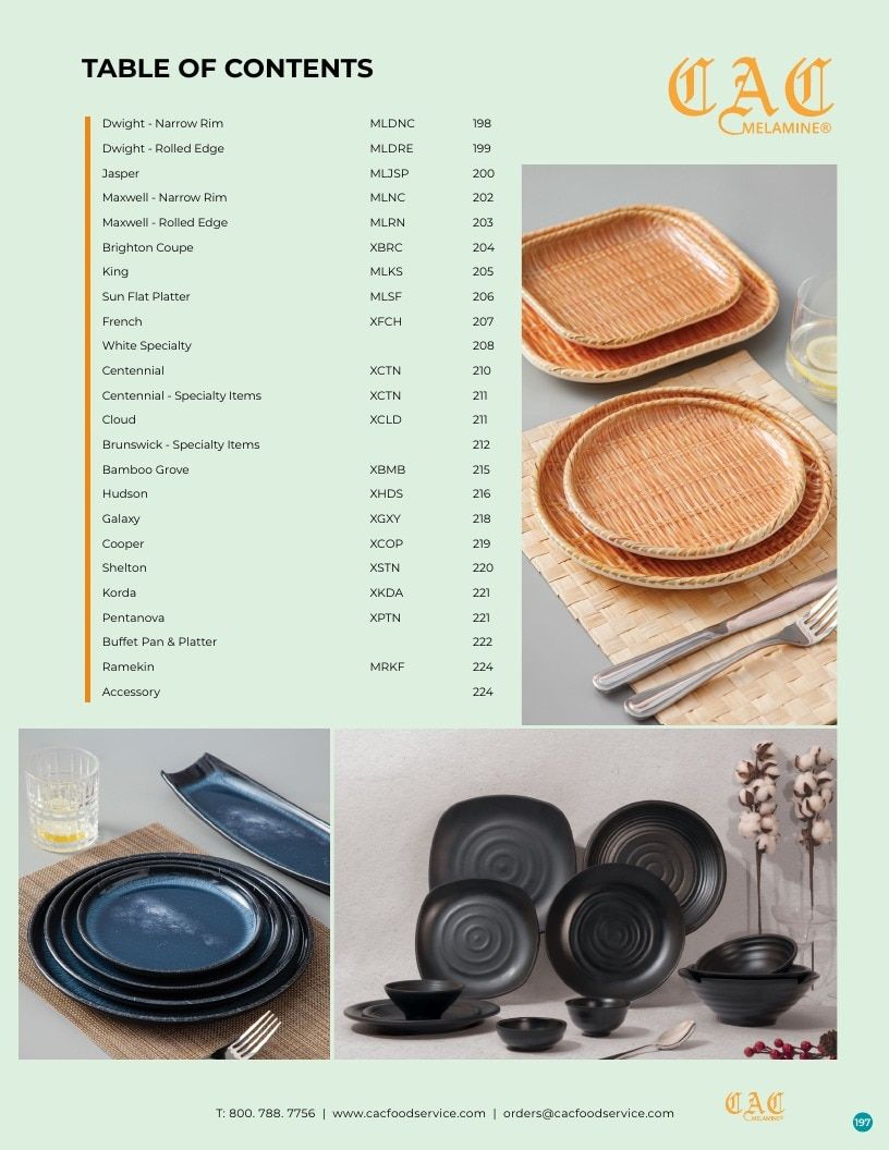 C.A.C. Foodservice Melamine Catalog Weekly Ad January 1 - December 31, 2026