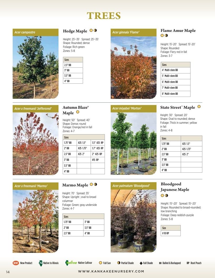Kankakee Nursery Wholesale Nursery Catalog Weekly Ad January 1 - December 31, 2026