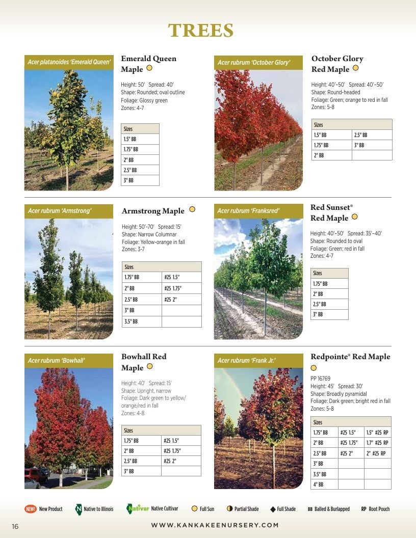 Kankakee Nursery Wholesale Nursery Catalog Weekly Ad January 1 - December 31, 2026