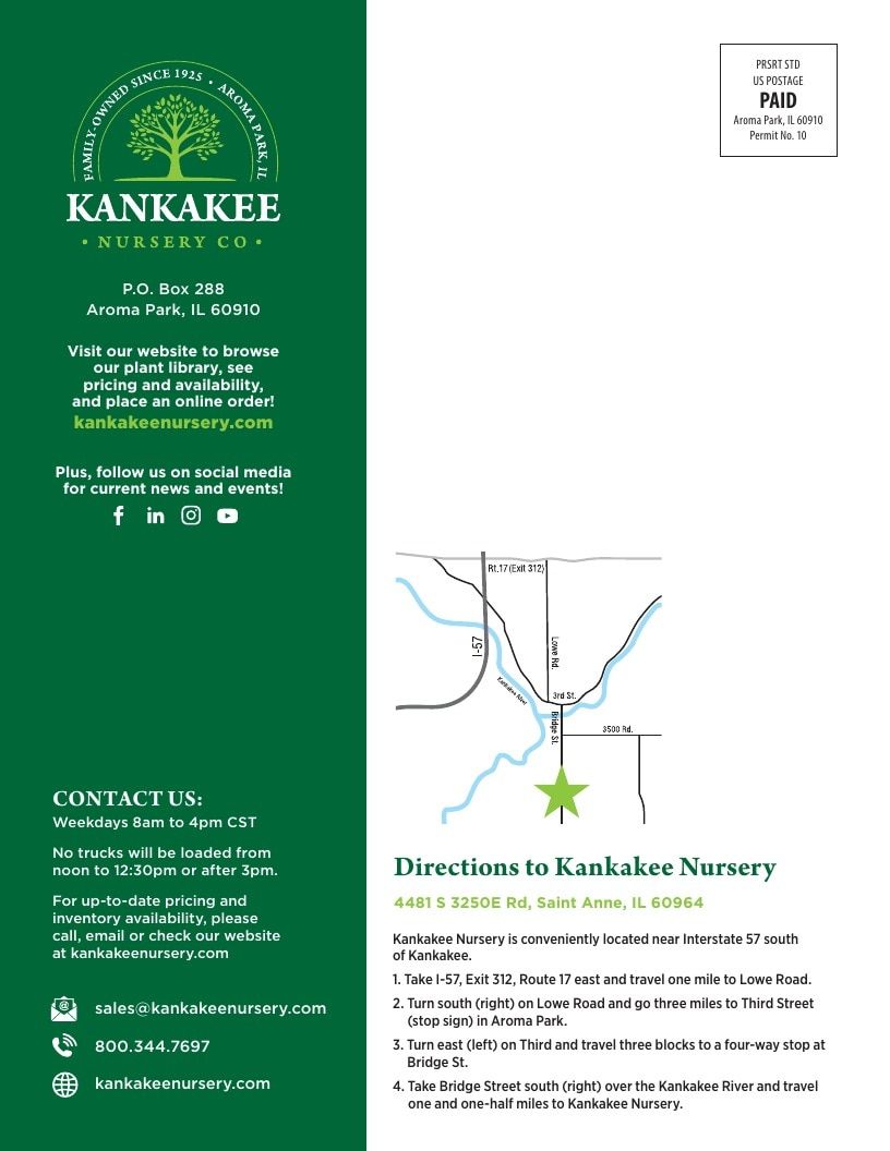 Kankakee Nursery Wholesale Nursery Catalog Weekly Ad January 1 - December 31, 2026