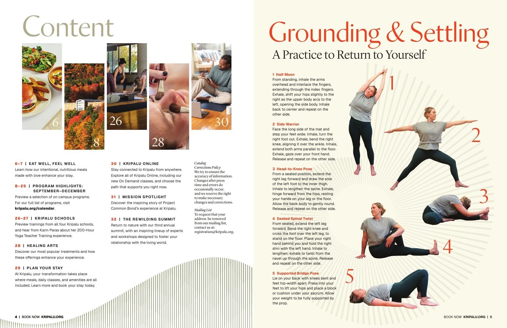 Kripalu Fall Program Catalog Weekly Ad January 1 - December 31, 2026