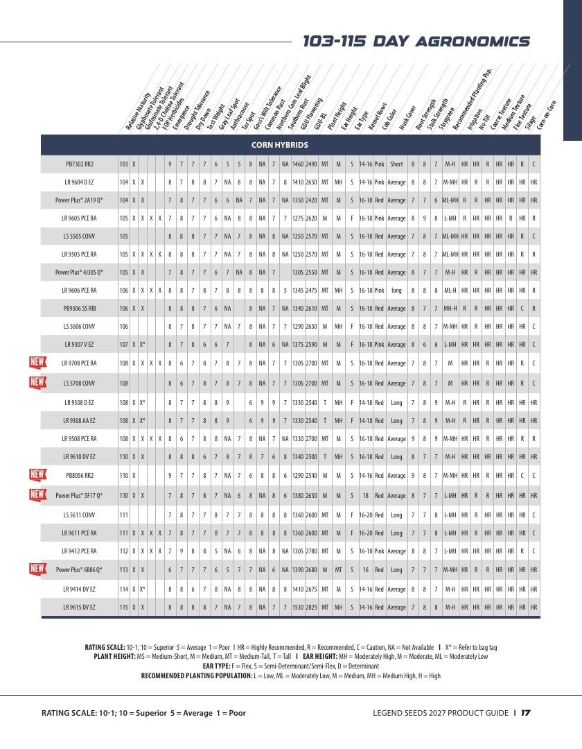Legend Seeds Seed Product Guide Weekly Ad August 1, 2026 - December 31, 2027
