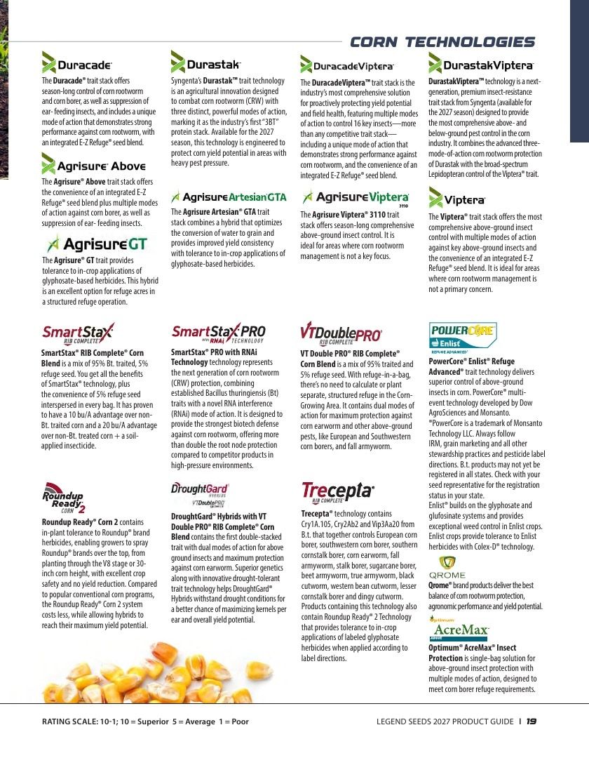 Legend Seeds Seed Product Guide Weekly Ad August 1, 2026 - December 31, 2027