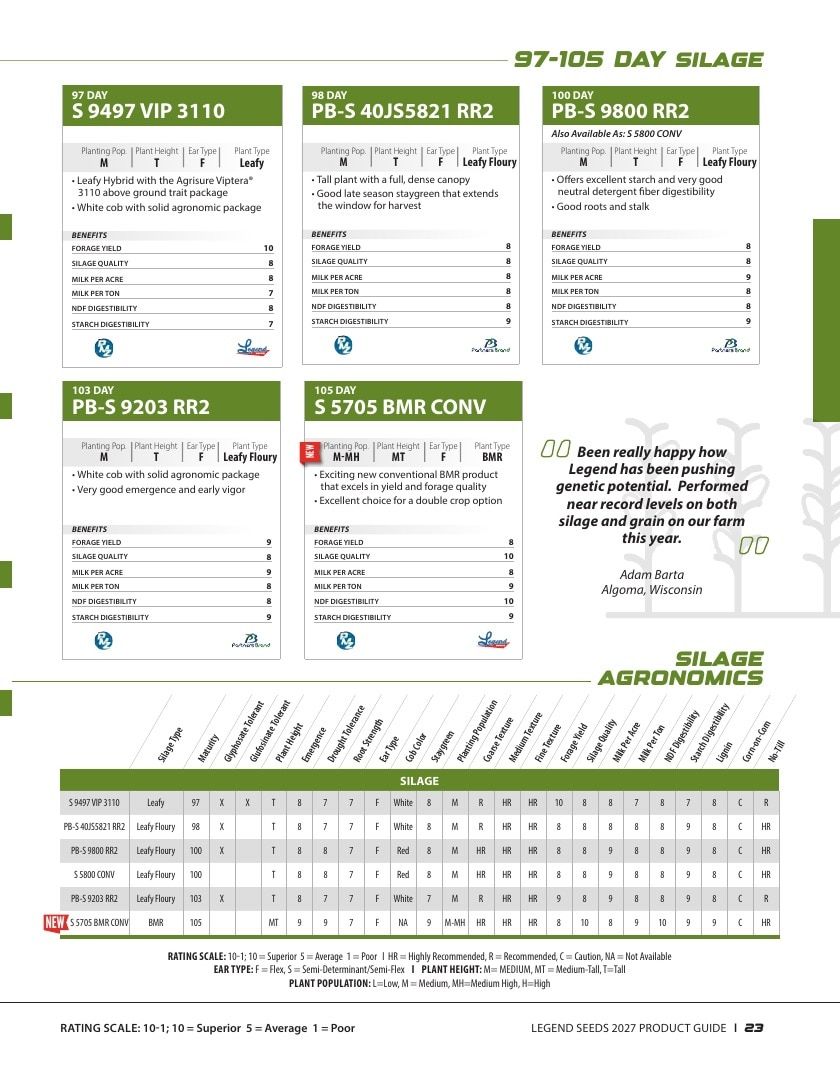 Legend Seeds Seed Product Guide Weekly Ad August 1, 2026 - December 31, 2027