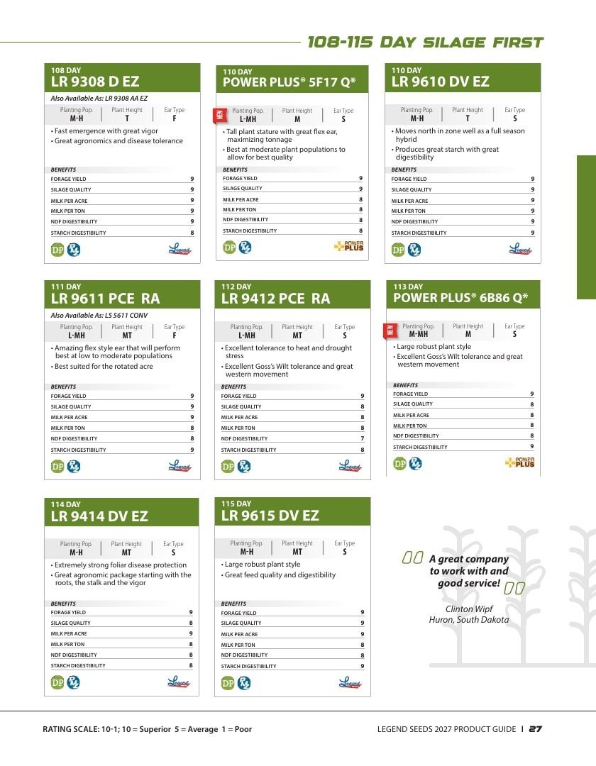 Legend Seeds Seed Product Guide Weekly Ad August 1, 2026 - December 31, 2027