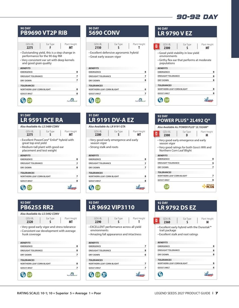 Legend Seeds Seed Product Guide Weekly Ad August 1, 2026 - December 31, 2027