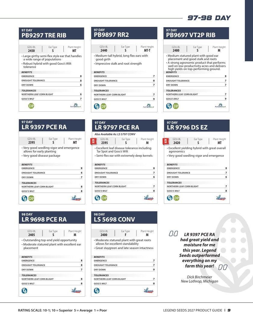 Legend Seeds Seed Product Guide Weekly Ad August 1, 2026 - December 31, 2027