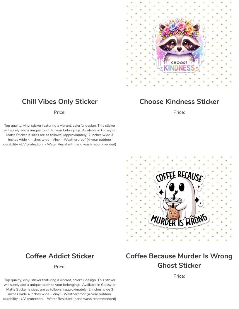Leoness Creations Stickers and Magnets Catalog Weekly Ad January 1 - December 31, 2026