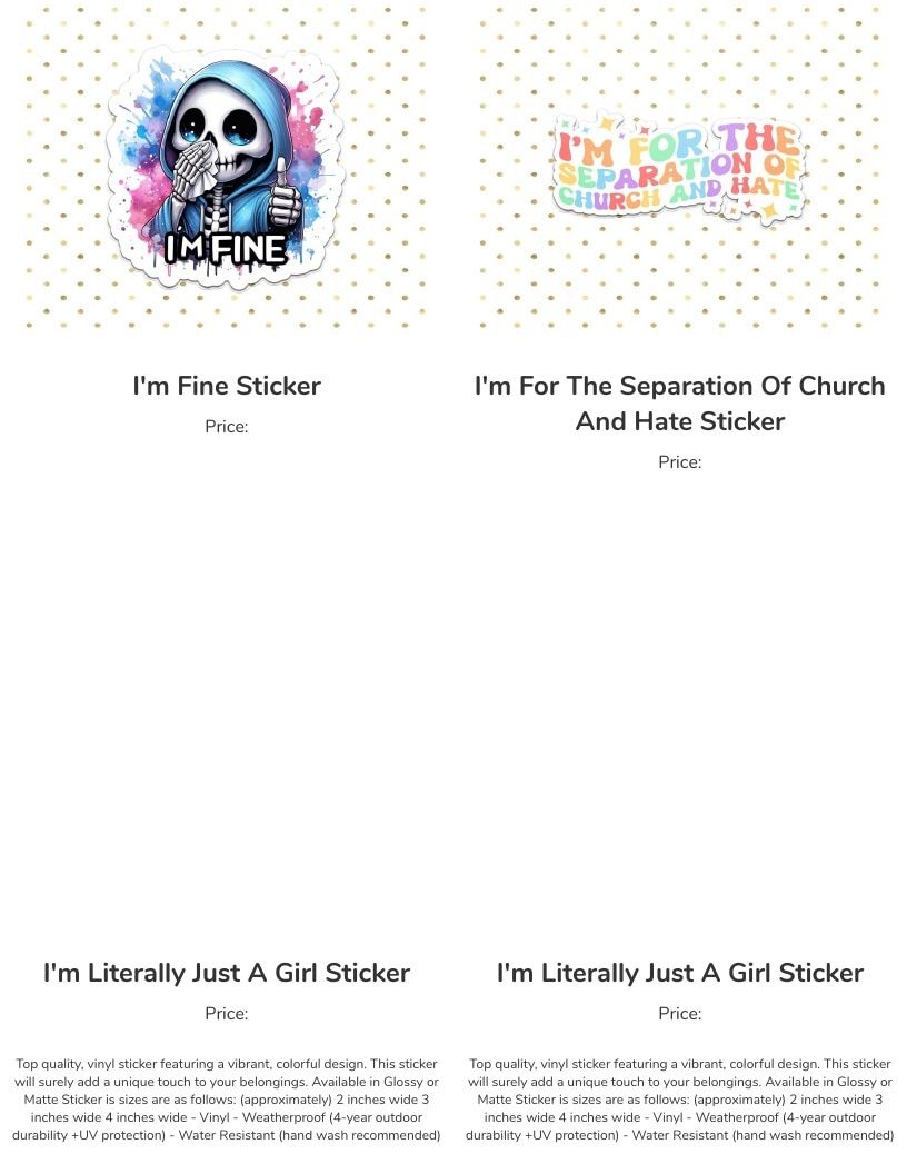 Leoness Creations Stickers and Magnets Catalog Weekly Ad January 1 - December 31, 2026