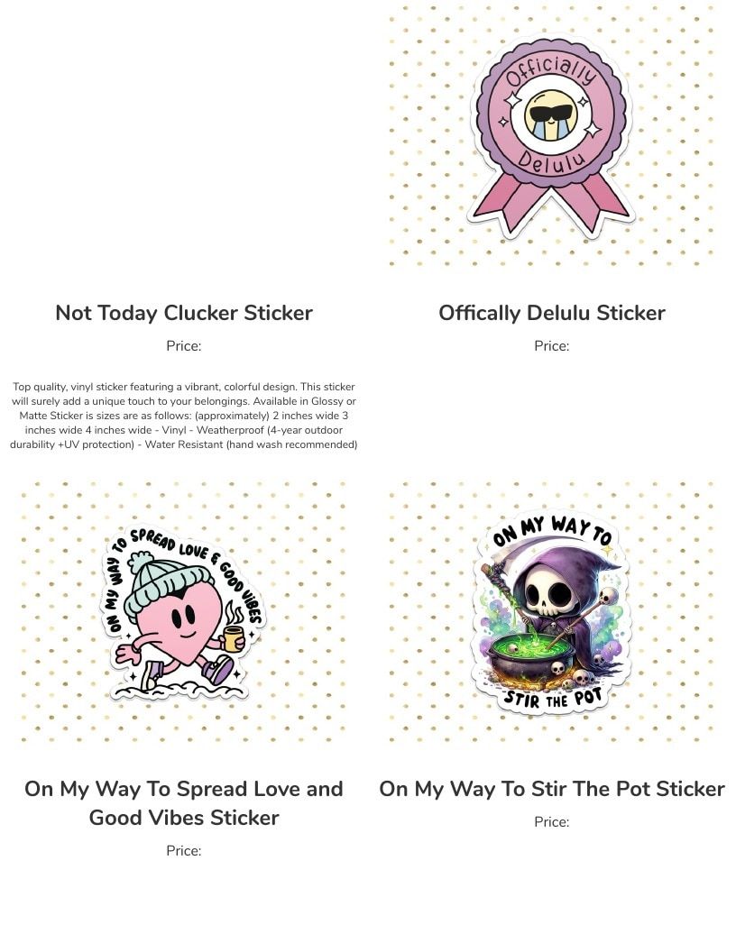 Leoness Creations Stickers and Magnets Catalog Weekly Ad January 1 - December 31, 2026