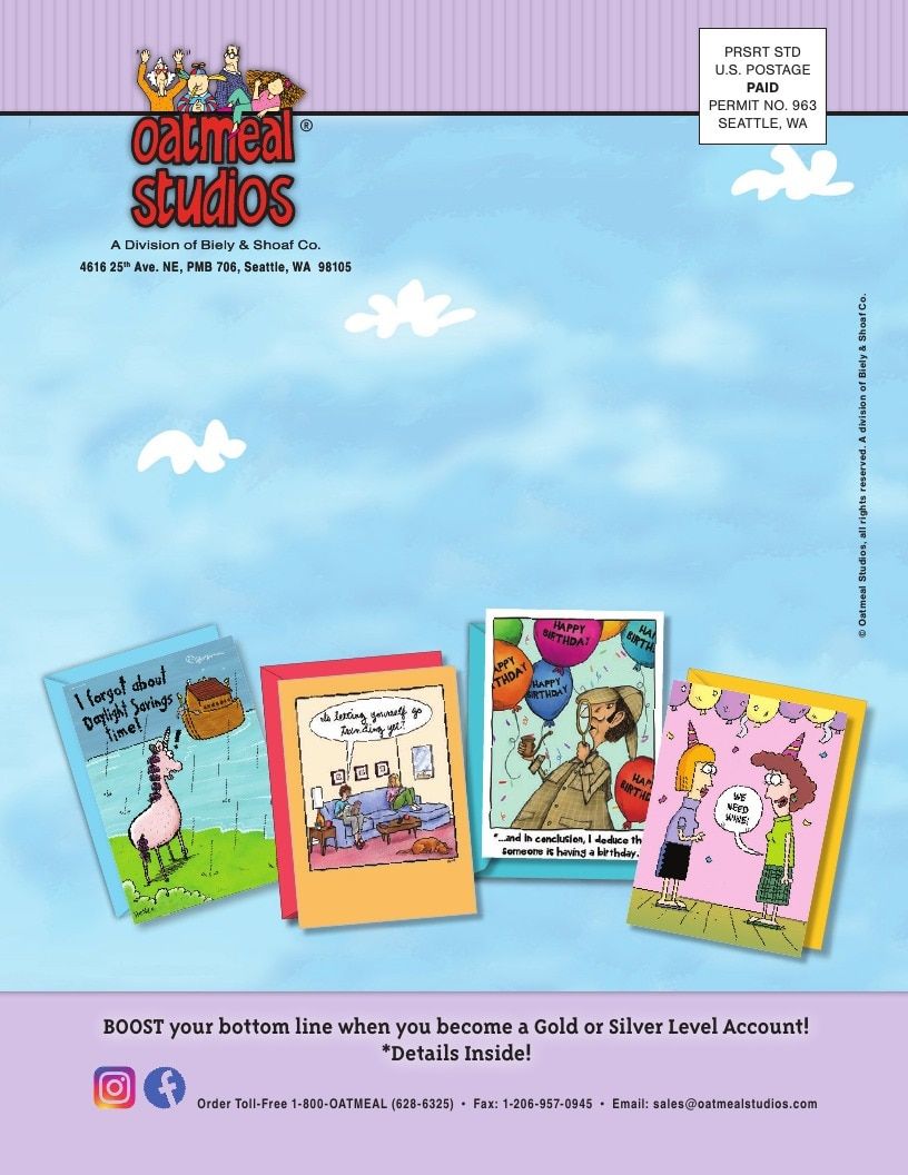 Oatmeal Studios Greeting Cards Catalog Weekly Ad January 1 - December 31, 2026