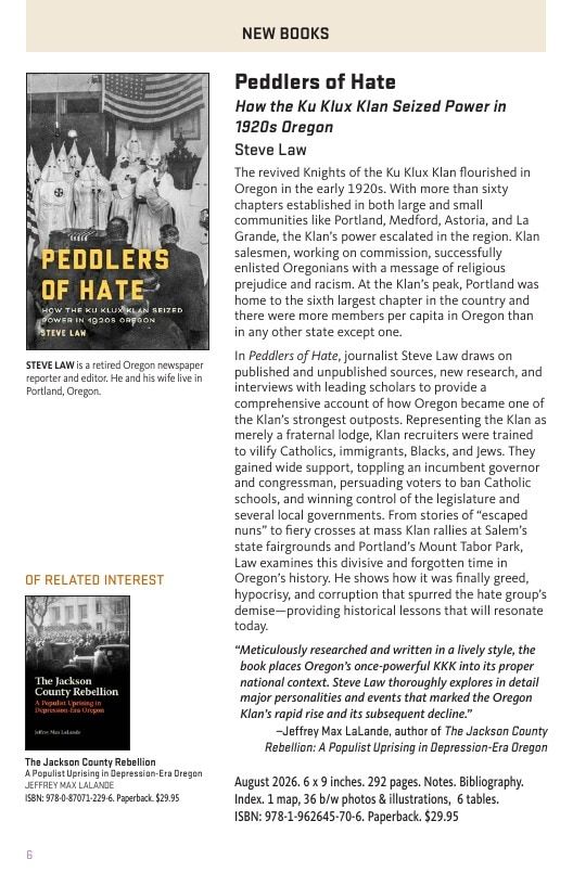 Oregon State University Press Fall Book Catalog Weekly Ad January 1 - December 31, 2026
