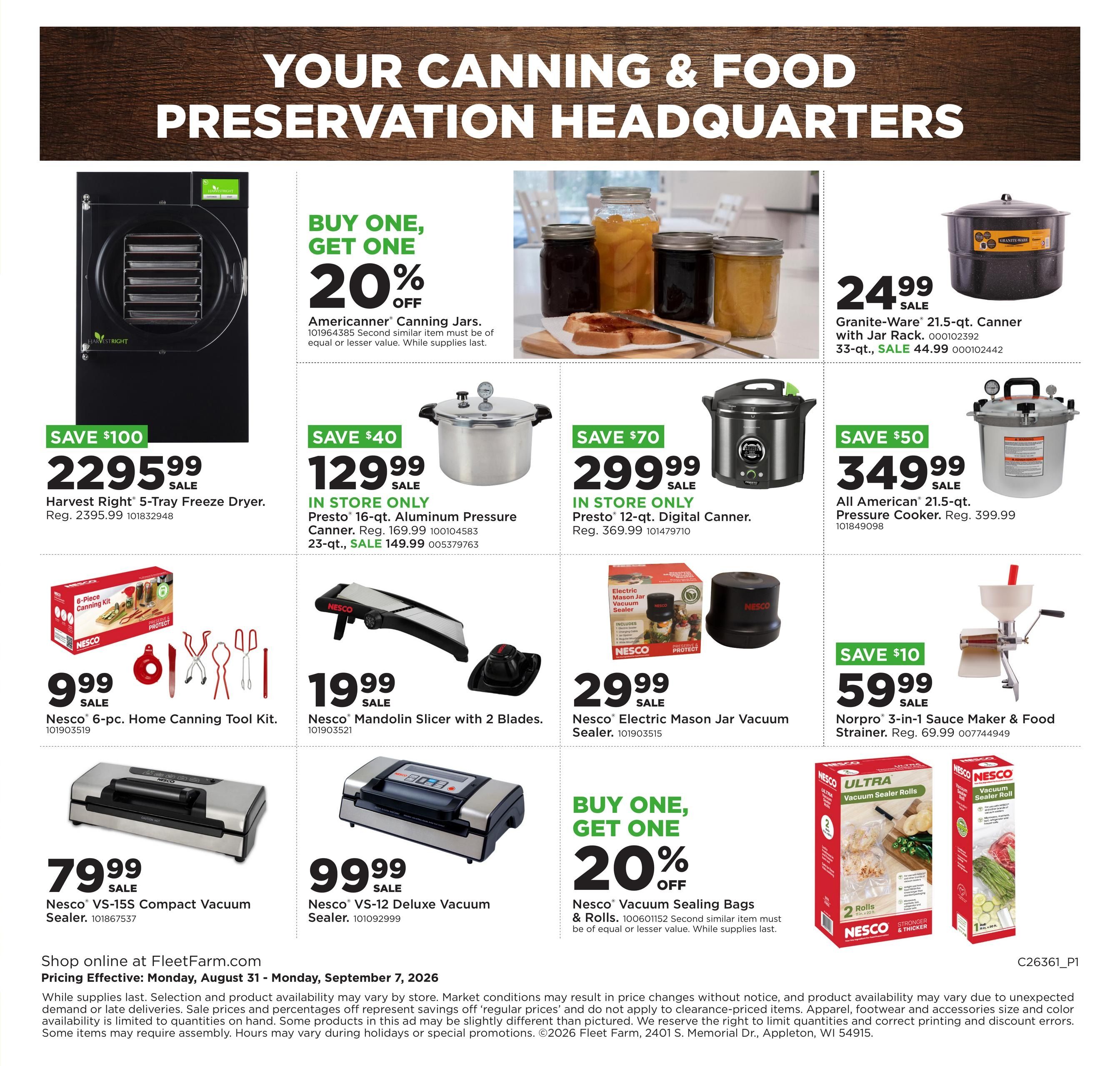 Fleet Farm (Bronson Area, IA) Weekly Ad August 31 - September 7, 2026