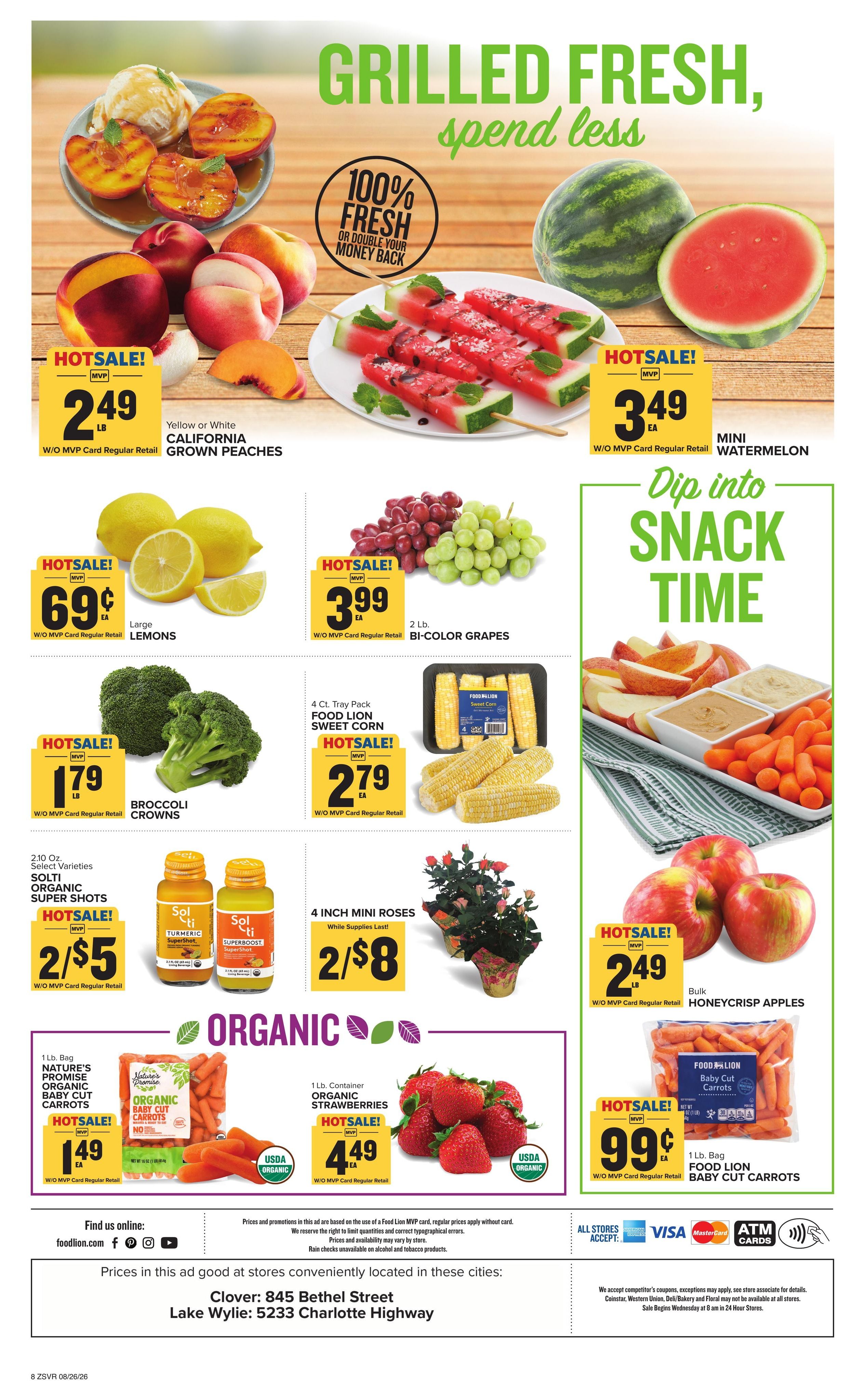 Food Lion (Clover Area, SC) Weekly Ad August 26 - September 1, 2026